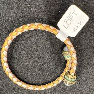 Ann Taylor Braided Bracelet with Gold and Cream